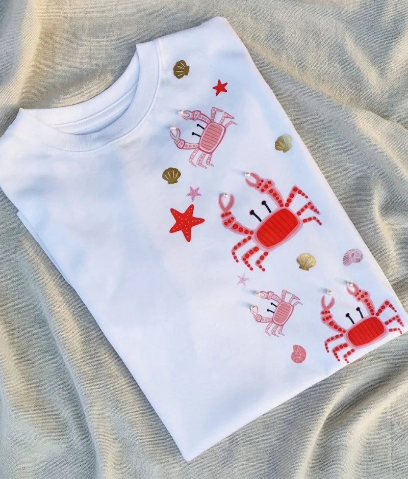 CAMISETA CANGREJO CON PERLAS