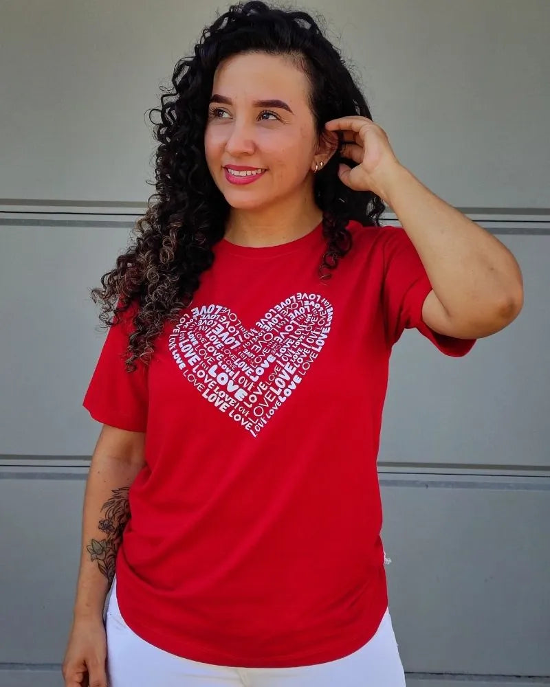 CAMISETA CORAZÓN DE LETRAS